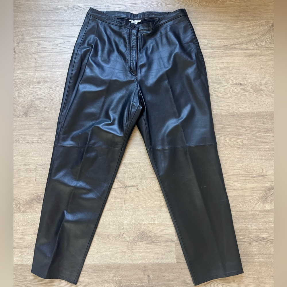 Avenue Black Faux Leather Trousers